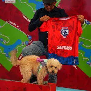 Amigos viviendo la entrega de kits en la Bimbo Global Race 2026