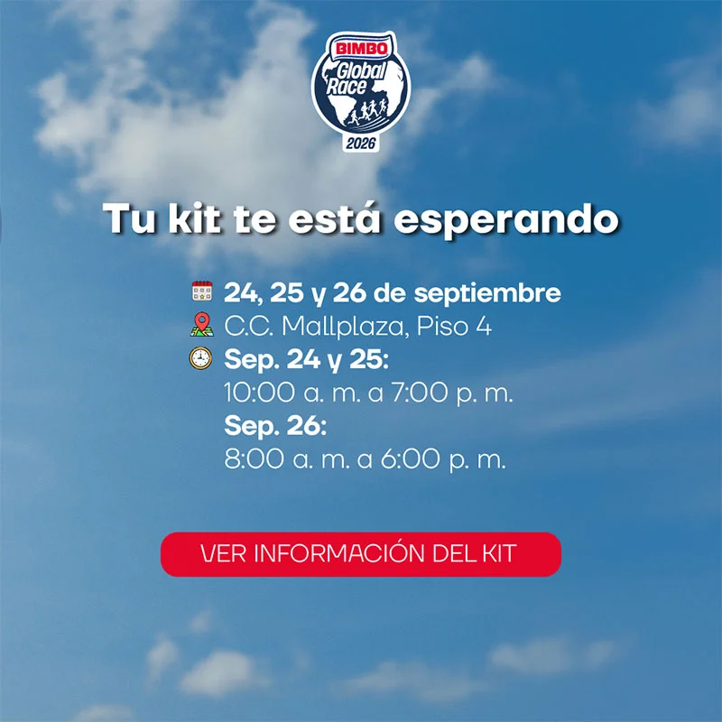 Reclama tu kit de participación en la Bimbo Global Race 2026